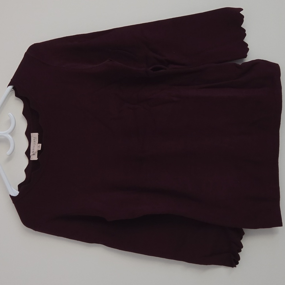Philosophy Burgundy ruffles sweater